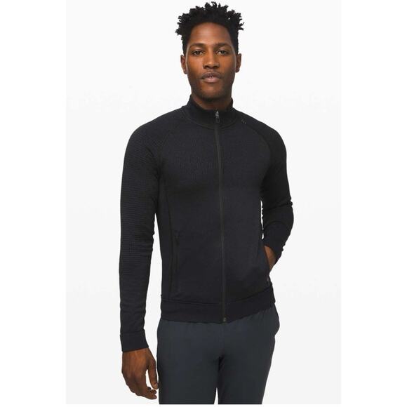 Lululemon Men's XL Engineered Warmth Merino Full Zip Black Jacket - Picture 1 of 9